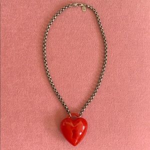 Vintage red heart necklace